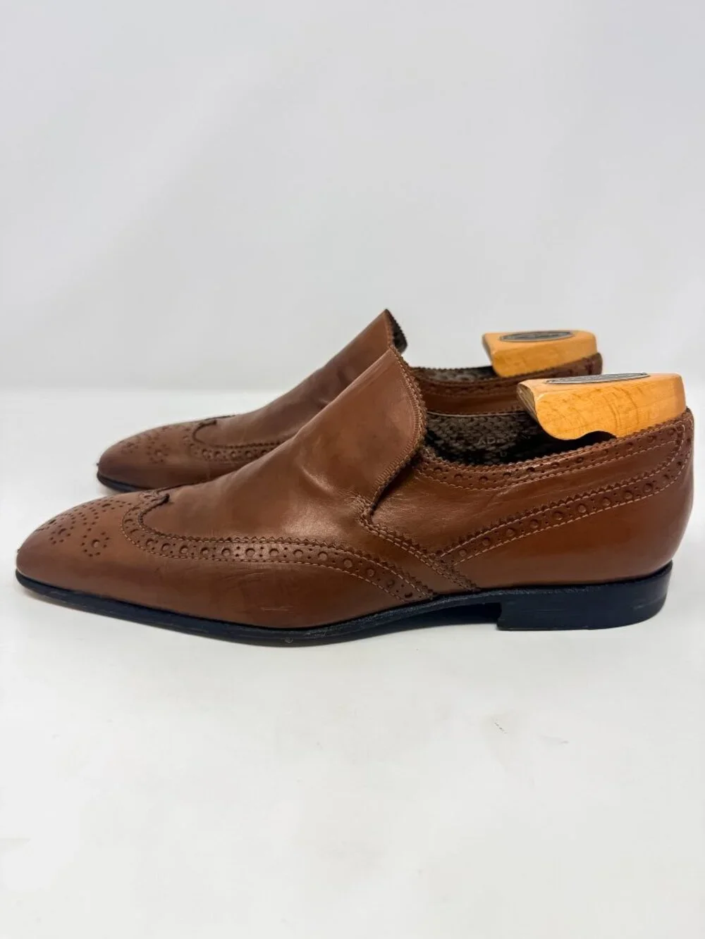 Patrick Cox Adrian Brown Brogue Leather Loafers Men's UK 6 US 7 Vintage Italian